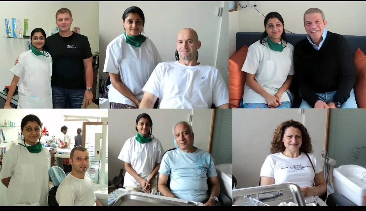 Dr. Puja Bansal with international patients at Prudent Dental Clinic, Viman Nagar, Pune