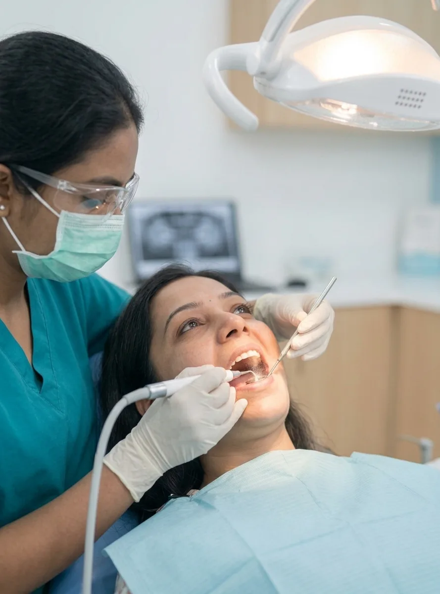 Patient smiling after dental treatment