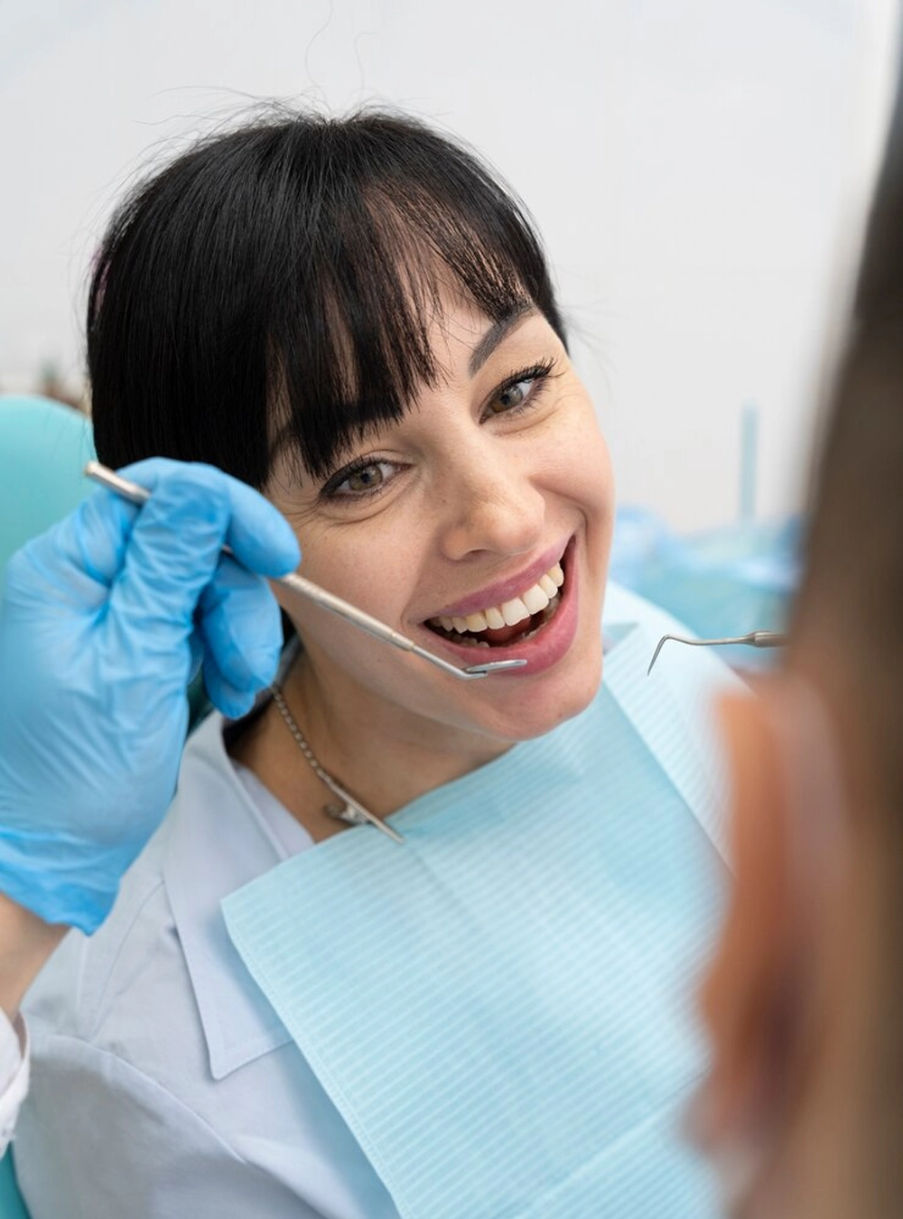 Patient receiving gentle dental care